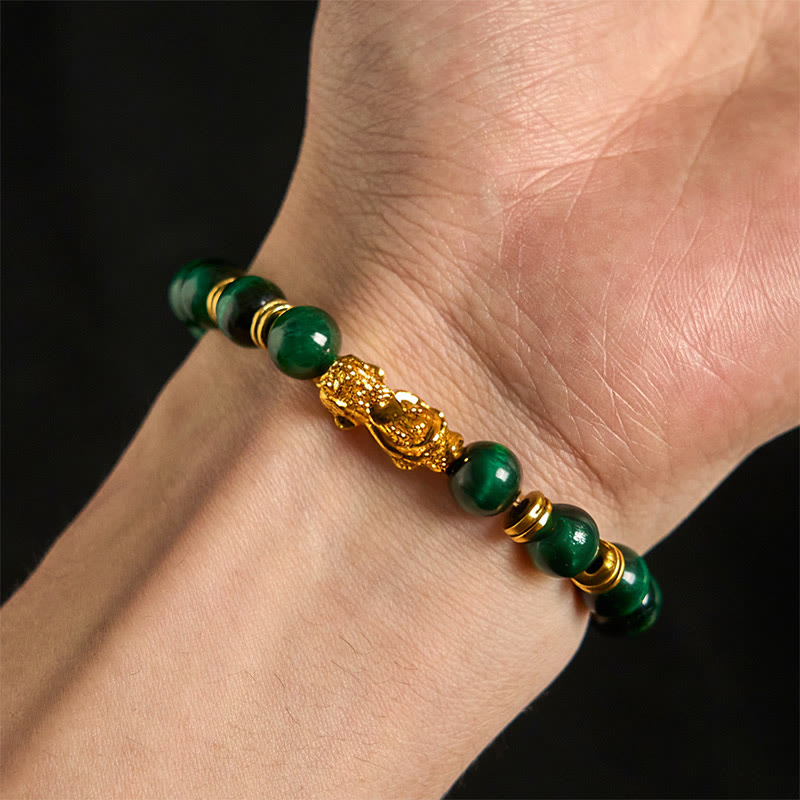 Various Color Tiger Eye Beads Spacer Beads Pixiu Wealth Courage Bracelet