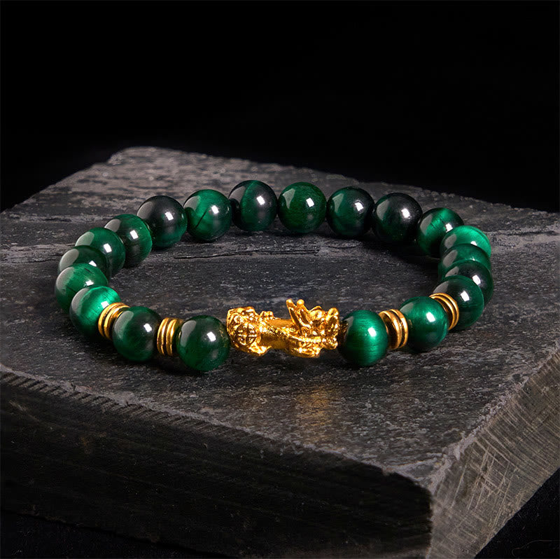 Various Color Tiger Eye Beads Spacer Beads Pixiu Wealth Courage Bracelet