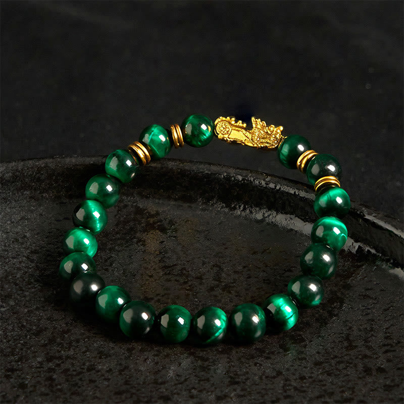 Various Color Tiger Eye Beads Spacer Beads Pixiu Wealth Courage Bracelet