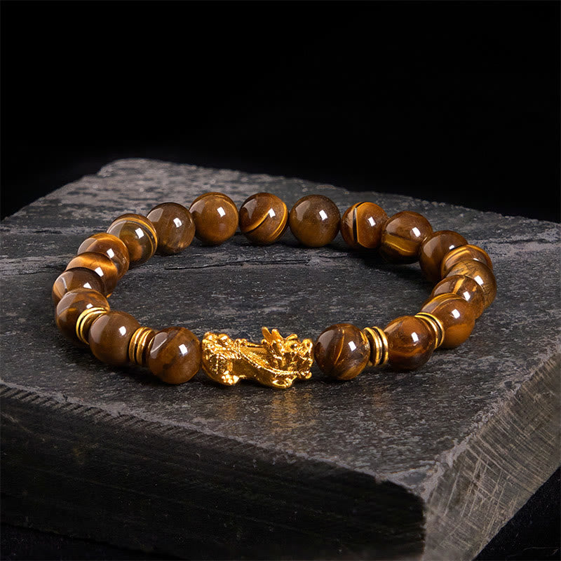 Various Color Tiger Eye Beads Spacer Beads Pixiu Wealth Courage Bracelet