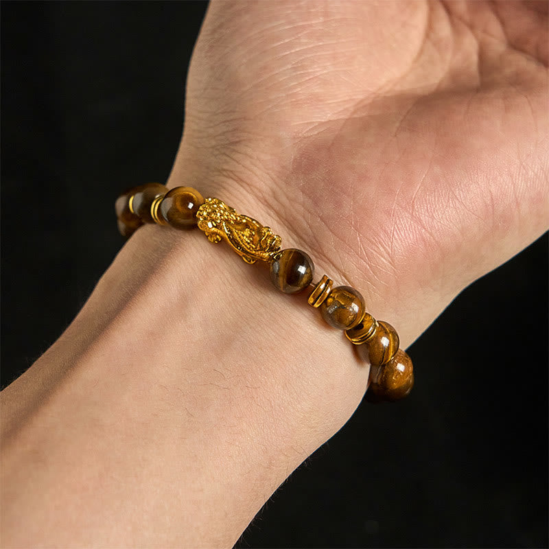 Various Color Tiger Eye Beads Spacer Beads Pixiu Wealth Courage Bracelet