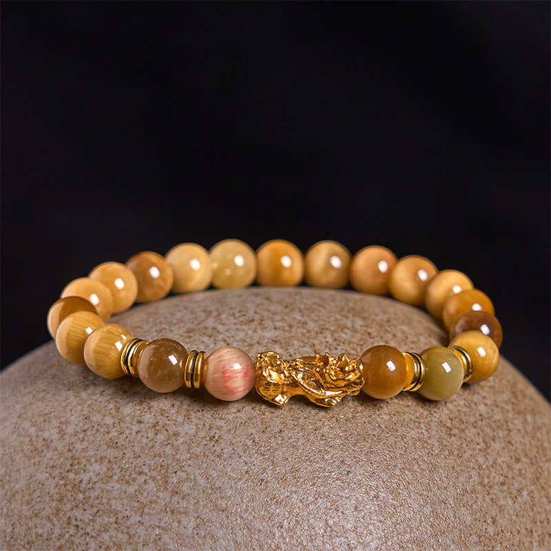 Various Color Tiger Eye Beads Spacer Beads Pixiu Wealth Courage Bracelet