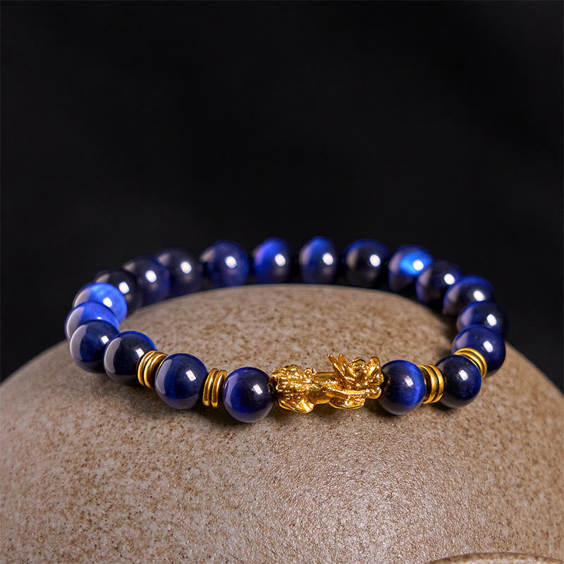 Various Color Tiger Eye Beads Spacer Beads Pixiu Wealth Courage Bracelet