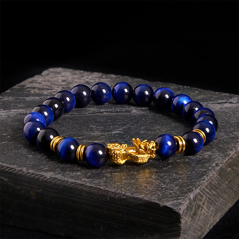 "Sending Focus and Prosperity" Tiger Eye Pixiu Bracelet Includes Gift Message Card