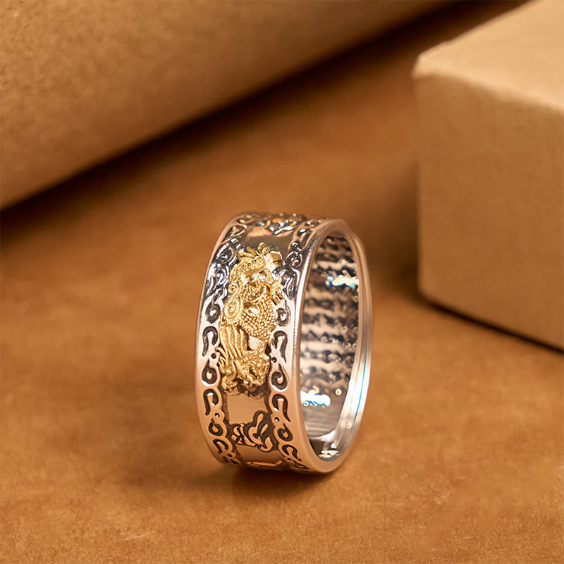 Dragon Pattern Heart Sutra Copper Strength Ring