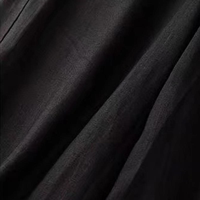 Casual Solid Color One Button Women's Capri Wide Leg Pants With Pockets