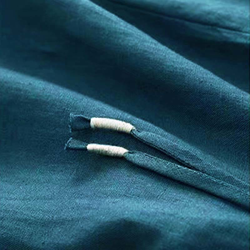 Casual Solid Color One Button Women's Capri Wide Leg Pants With Pockets