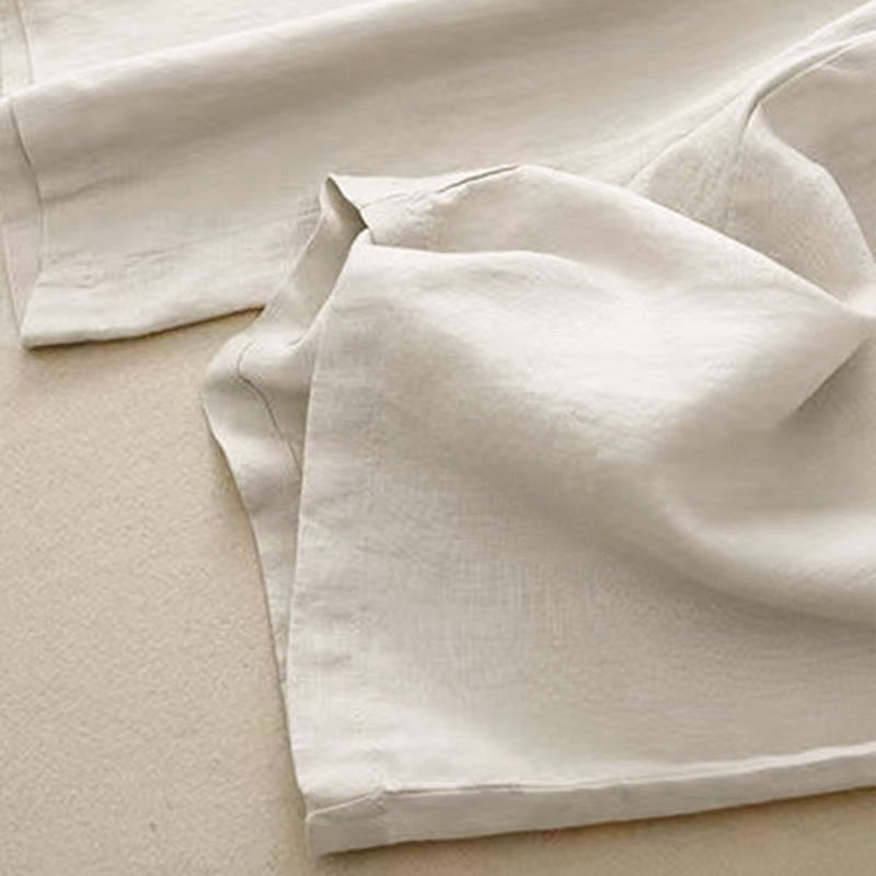 Casual Solid Color One Button Women's Capri Wide Leg Pants With Pockets