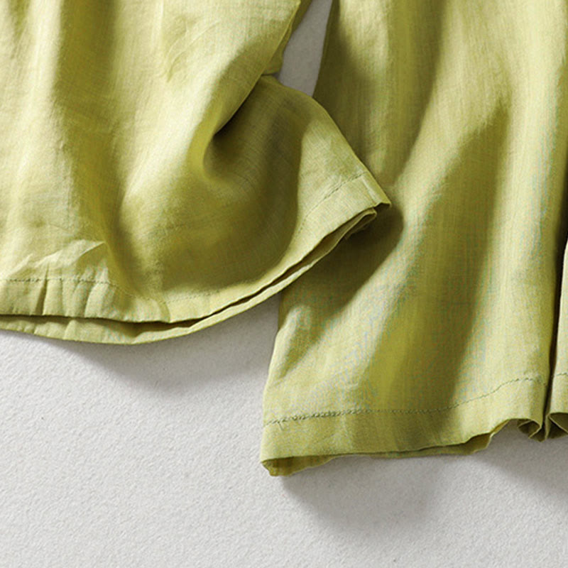 Solid Color Lace-up Women's Wide Leg Pants