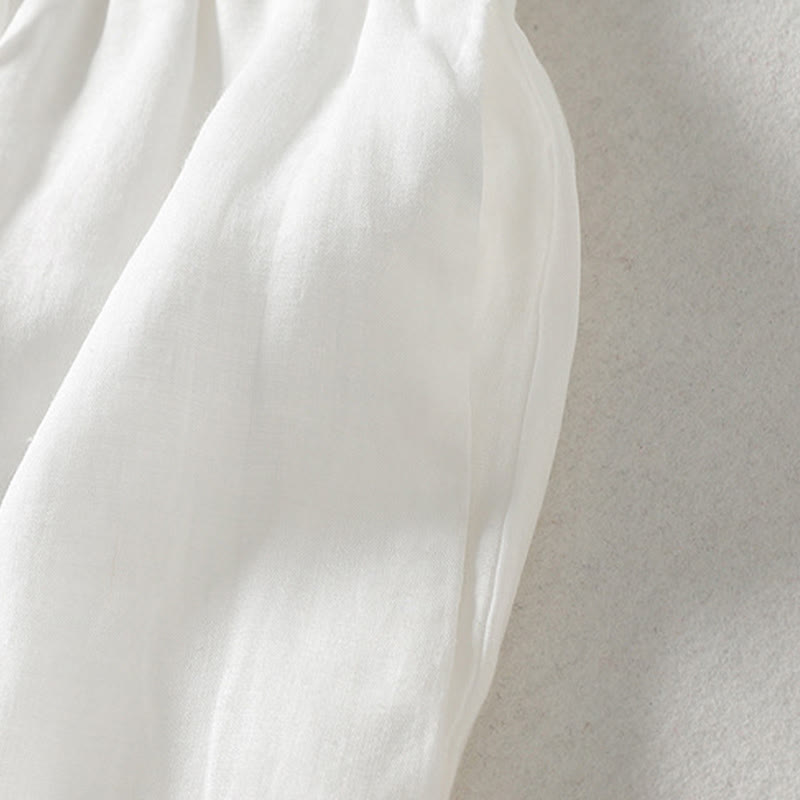 Solid Color Lace-up Women's Wide Leg Pants