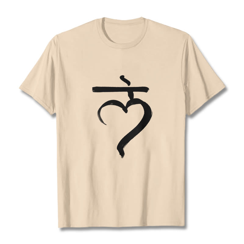Tactile Cotton Sanskrit LAM Mantra Grounding T-Shirt