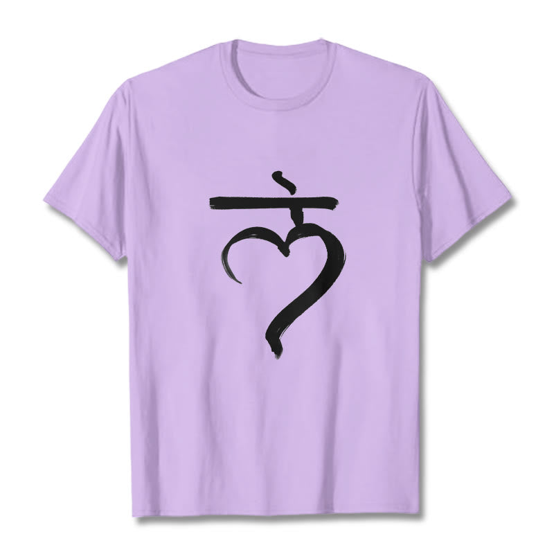 Tactile Cotton Sanskrit LAM Mantra Grounding T-Shirt