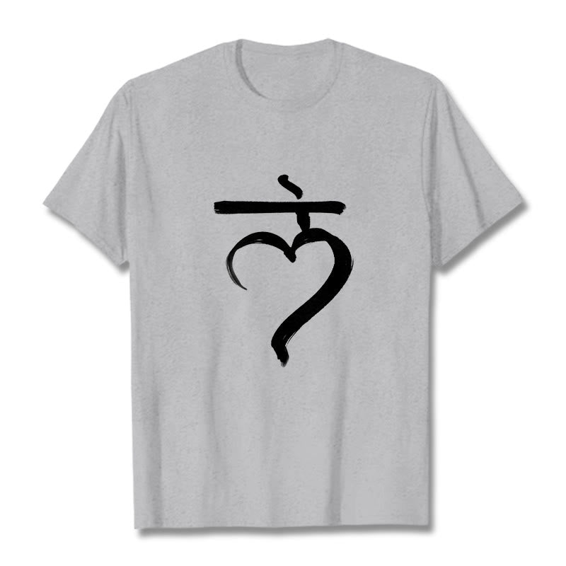 Tactile Cotton Sanskrit LAM Mantra Grounding T-Shirt