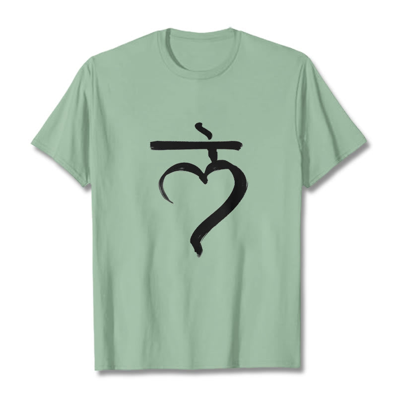 Tactile Cotton Sanskrit LAM Mantra Grounding T-Shirt