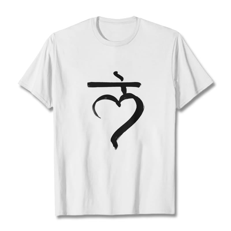 Tactile Cotton Sanskrit LAM Mantra Grounding T-Shirt
