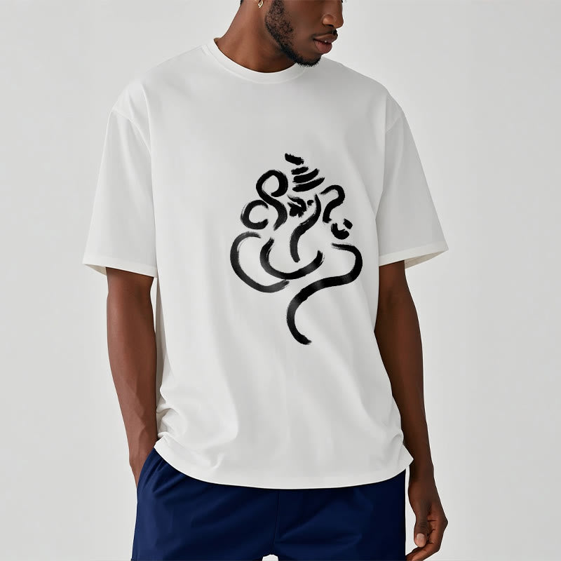 Pure Cotton Ganesha Graphic Meditation Tee