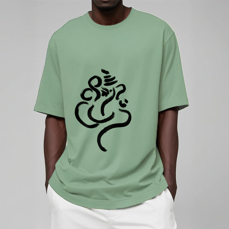 Pure Cotton Ganesha Graphic Meditation Tee