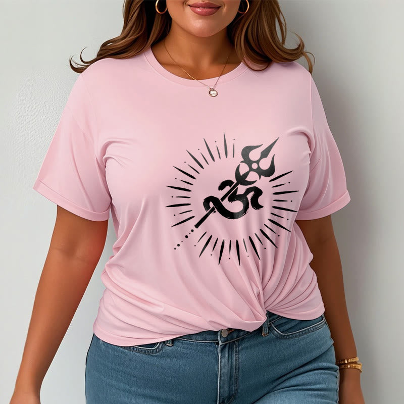 Tactile Cotton Om Trident Graphic Meditation Tee