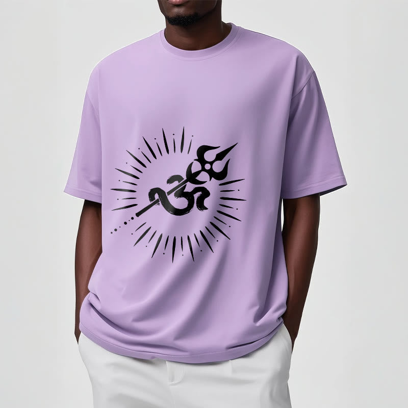 Tactile Cotton Om Trident Graphic Meditation Tee
