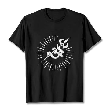 Tactile Cotton Om Trident Graphic Meditation Tee