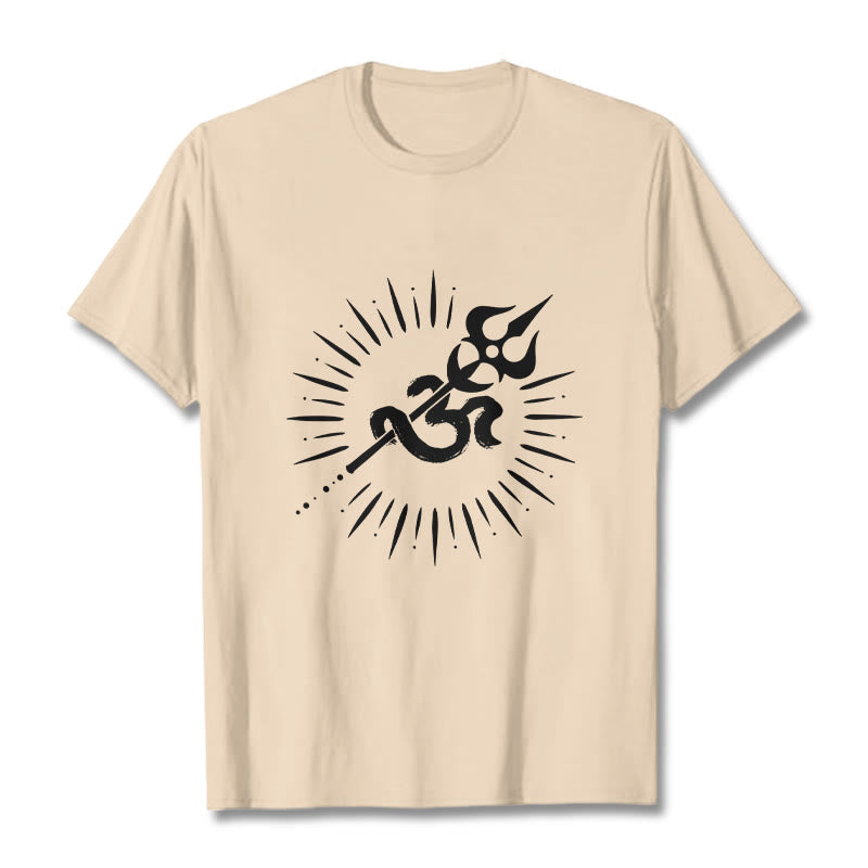 Tactile Cotton Om Trident Graphic Meditation Tee
