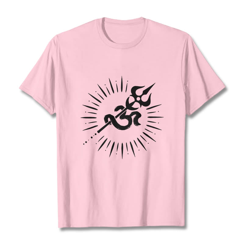 Tactile Cotton Om Trident Graphic Meditation Tee