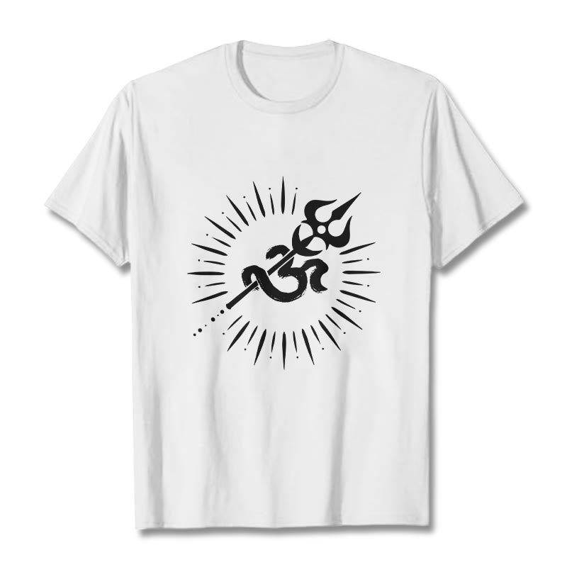 Tactile Cotton Om Trident Graphic Meditation Tee