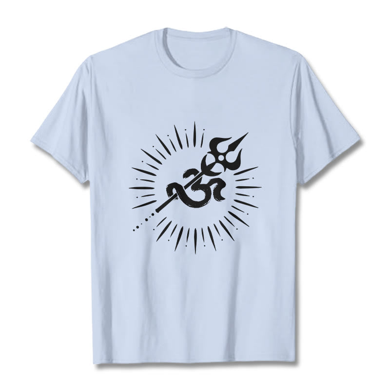 Tactile Cotton Om Trident Graphic Meditation Tee