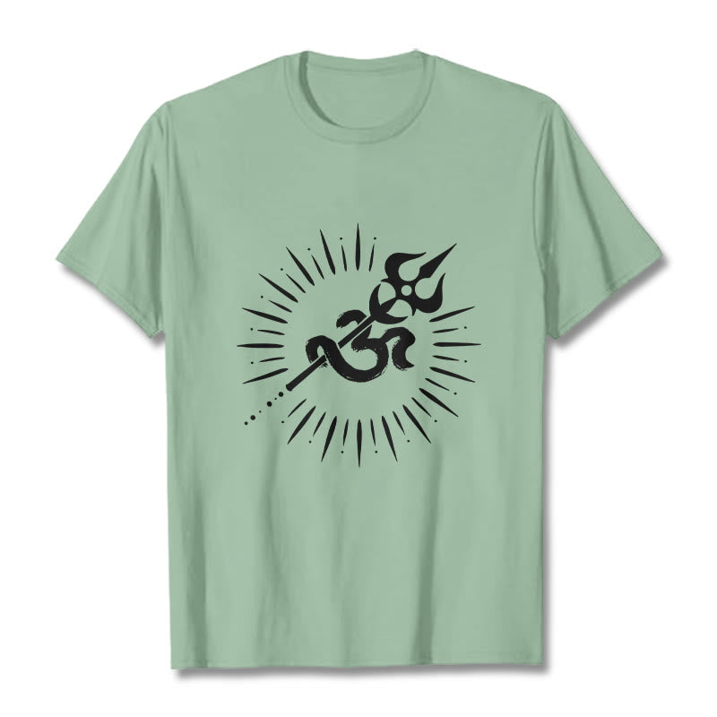 Tactile Cotton Om Trident Graphic Meditation Tee