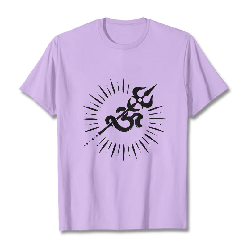 Tactile Cotton Om Trident Graphic Meditation Tee