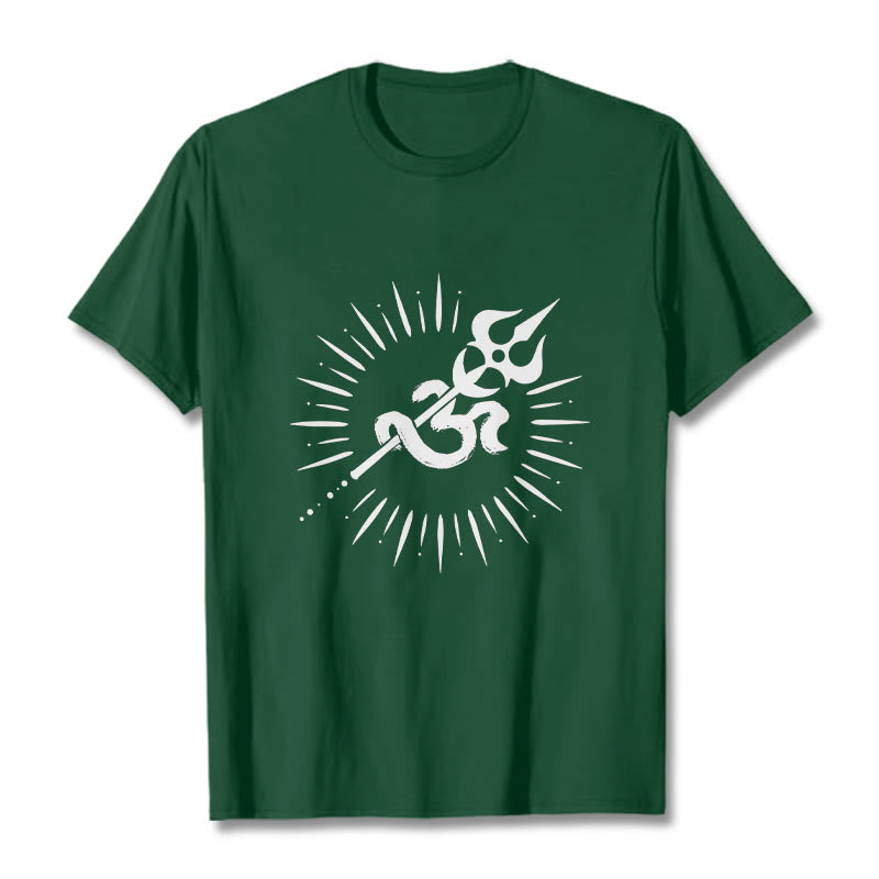 Tactile Cotton Om Trident Graphic Meditation Tee