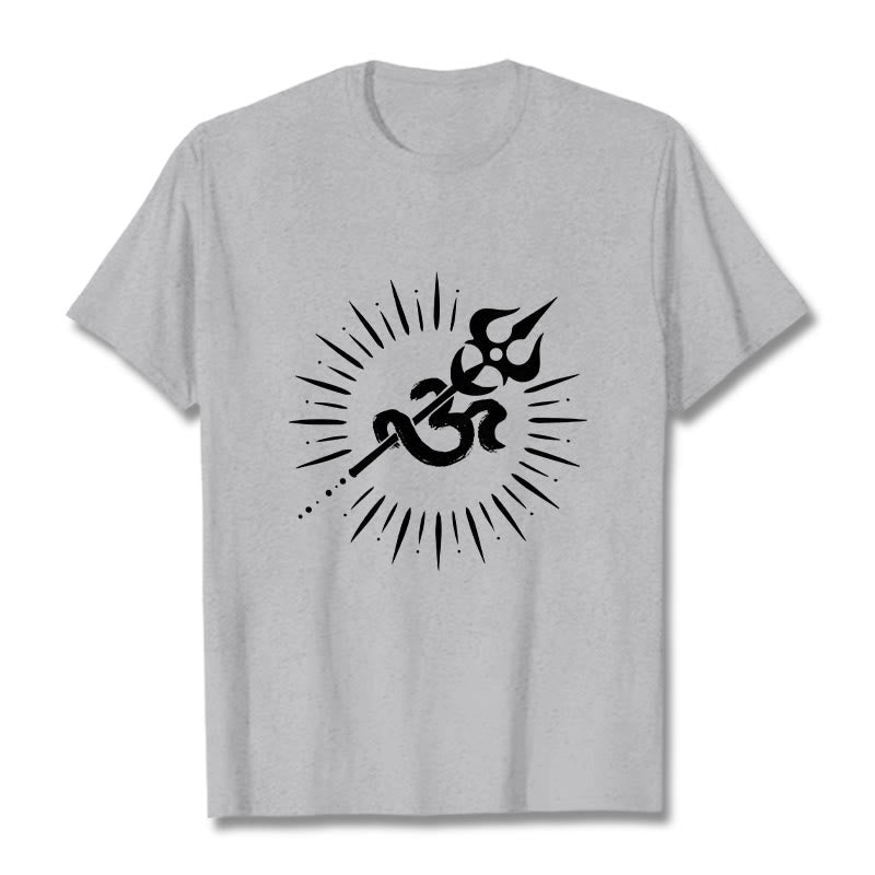 Tactile Cotton Om Trident Graphic Meditation Tee
