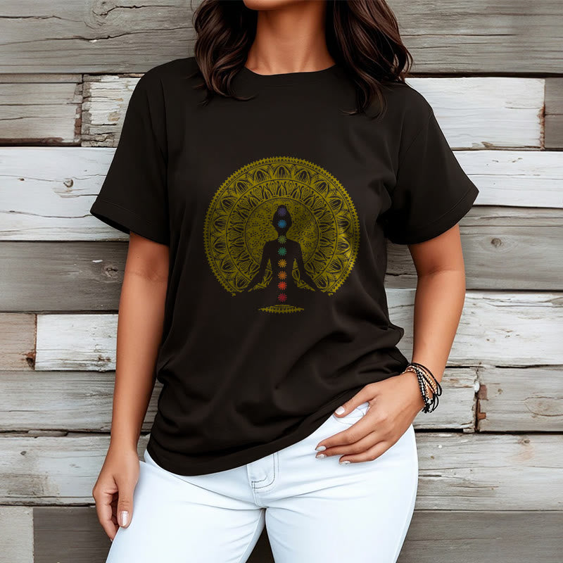 Tactile Cotton Chakra Alignment Meditative Graphic Tee