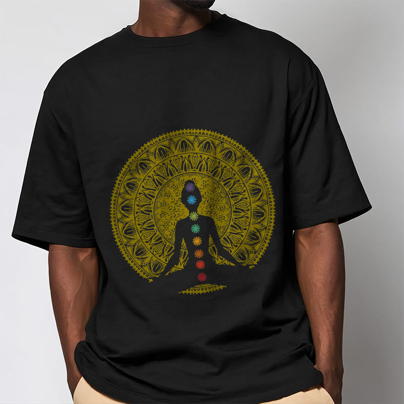 Tactile Cotton Chakra Alignment Meditative Graphic Tee
