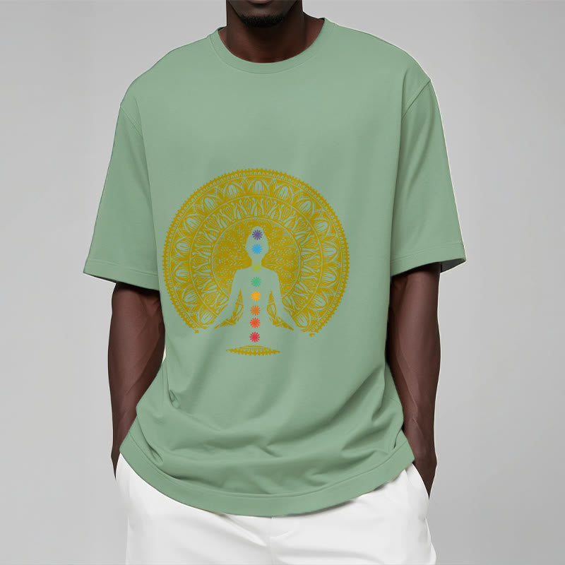 Tactile Cotton Chakra Alignment Meditative Graphic Tee