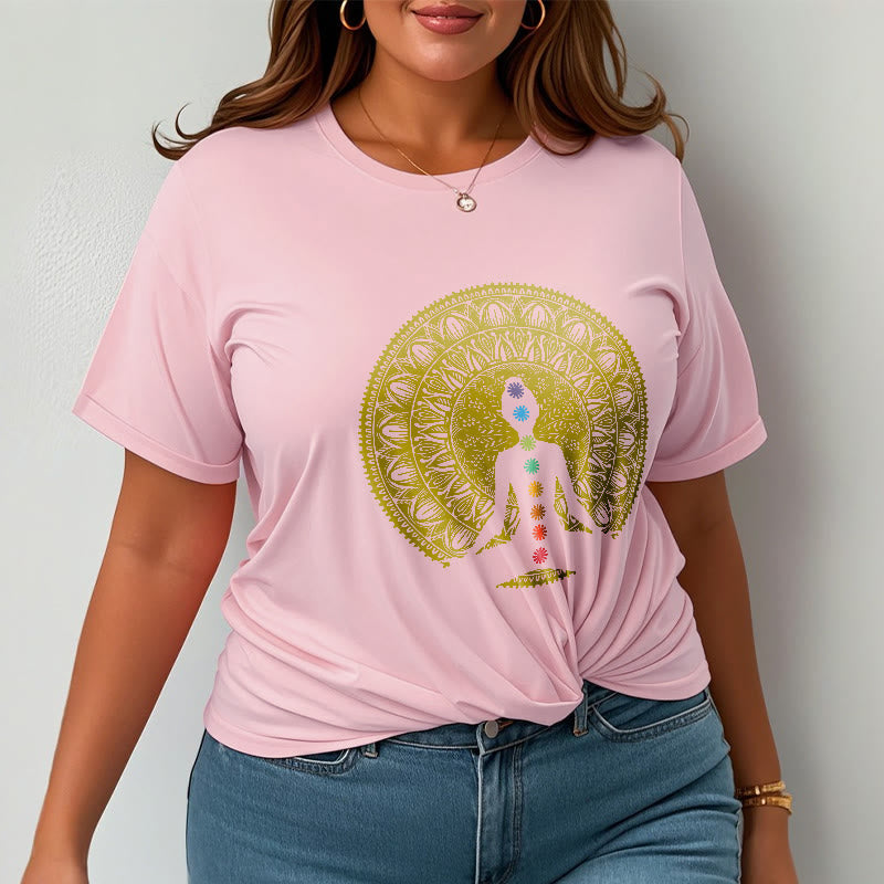 Tactile Cotton Chakra Alignment Meditative Graphic Tee