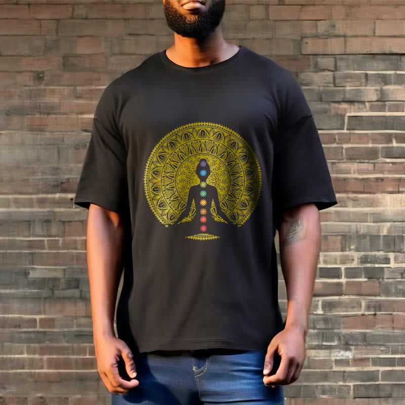 Tactile Cotton Chakra Alignment Meditative Graphic Tee