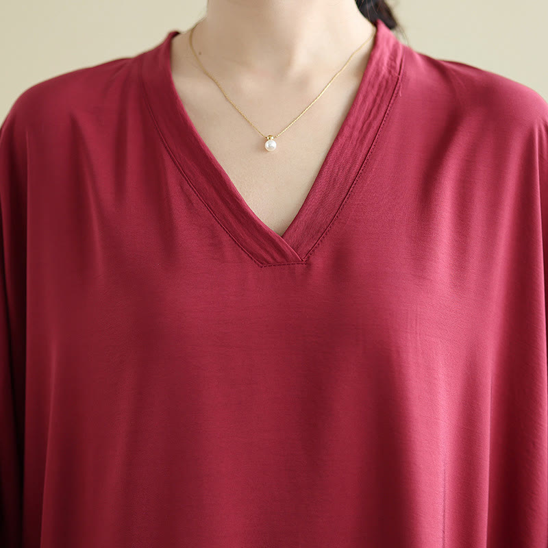 Tactile Cotton Linen V-Neck Grounding Maxi Dress