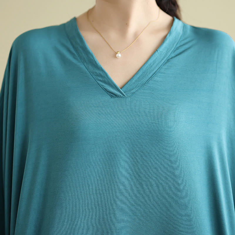 Tactile Cotton Linen V-Neck Grounding Maxi Dress