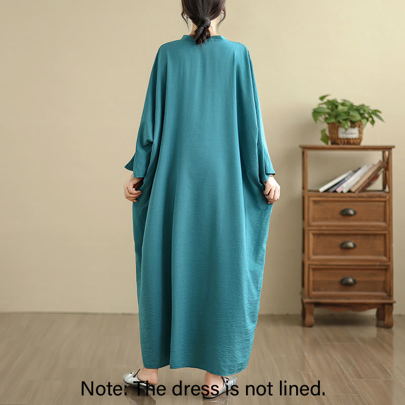 Tactile Cotton Linen V-Neck Grounding Maxi Dress