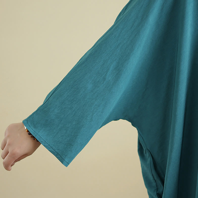 Tactile Cotton Linen V-Neck Grounding Maxi Dress