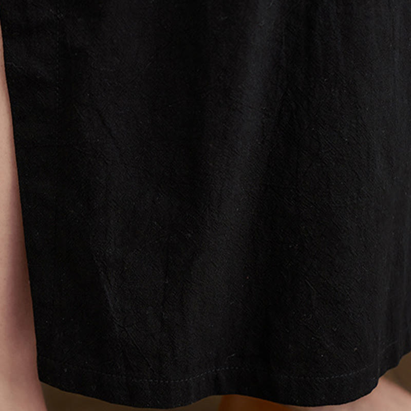 Tactile Cotton Linen Long Sleeve Grounding Midi Dress