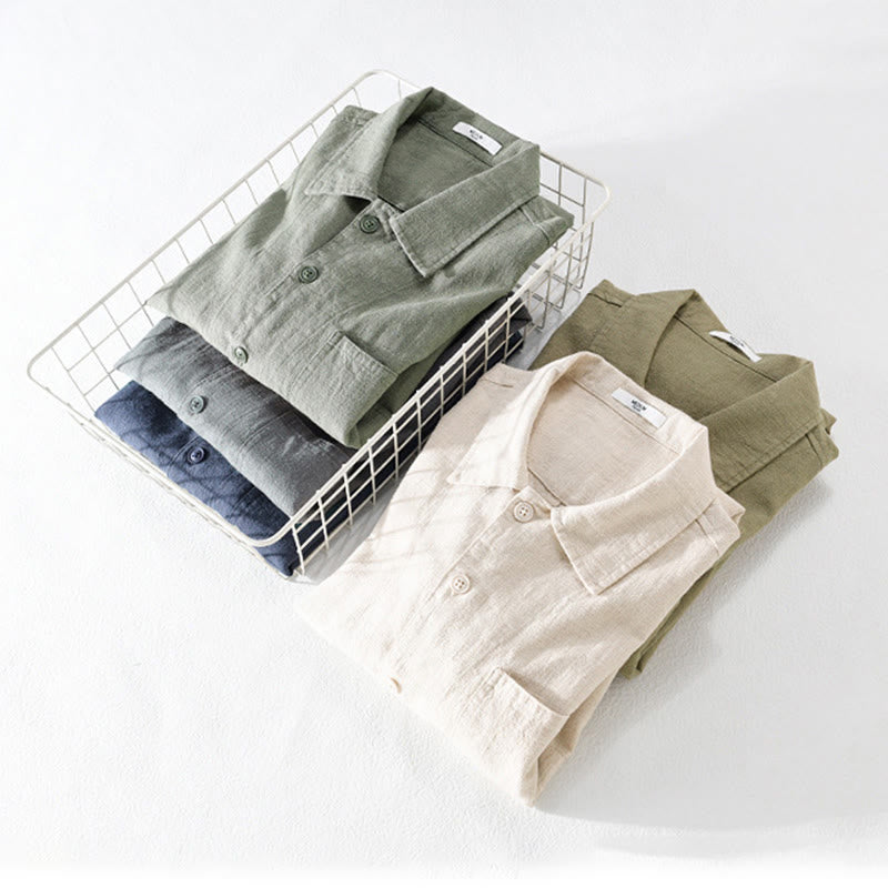 Tactile Cotton Linen Regular Fit Mindful Commute Shirt