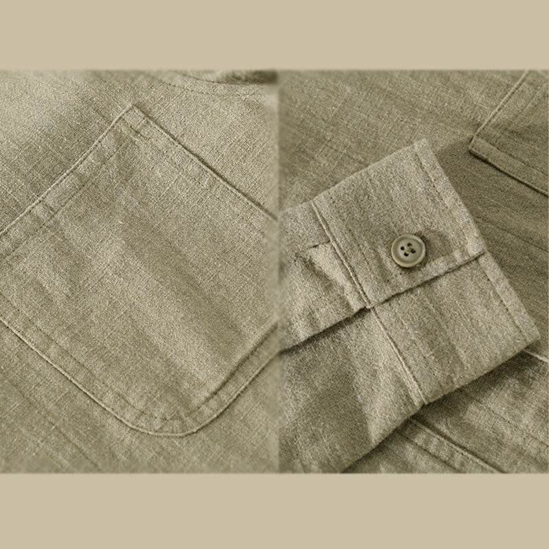 Tactile Cotton Linen Regular Fit Mindful Commute Shirt
