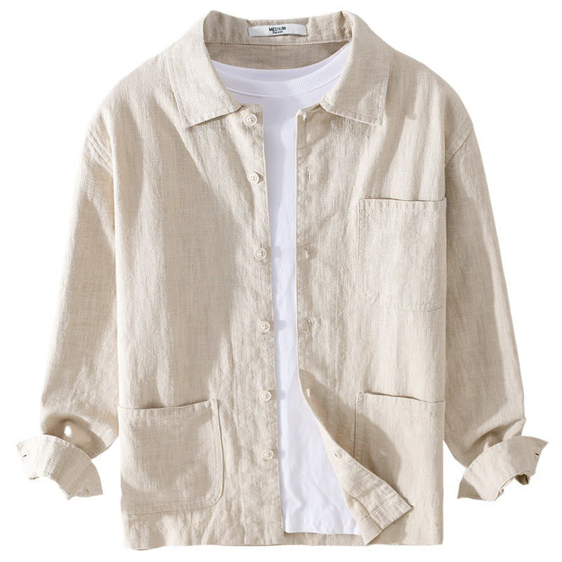 Tactile Cotton Linen Regular Fit Mindful Commute Shirt