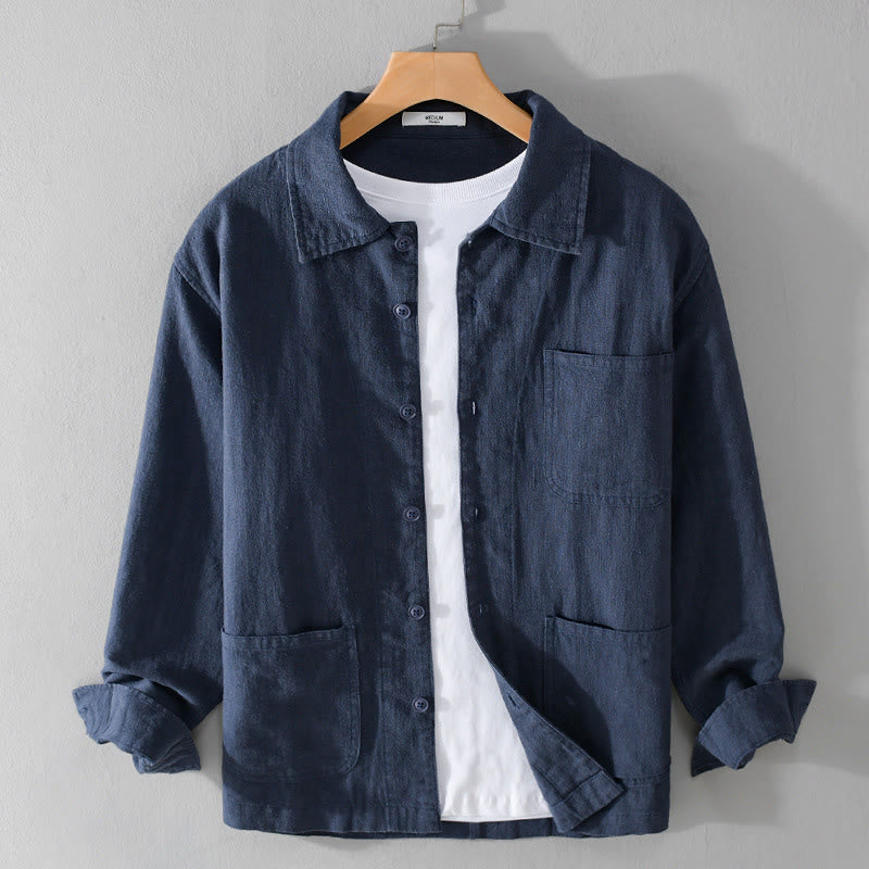 Tactile Cotton Linen Regular Fit Mindful Commute Shirt