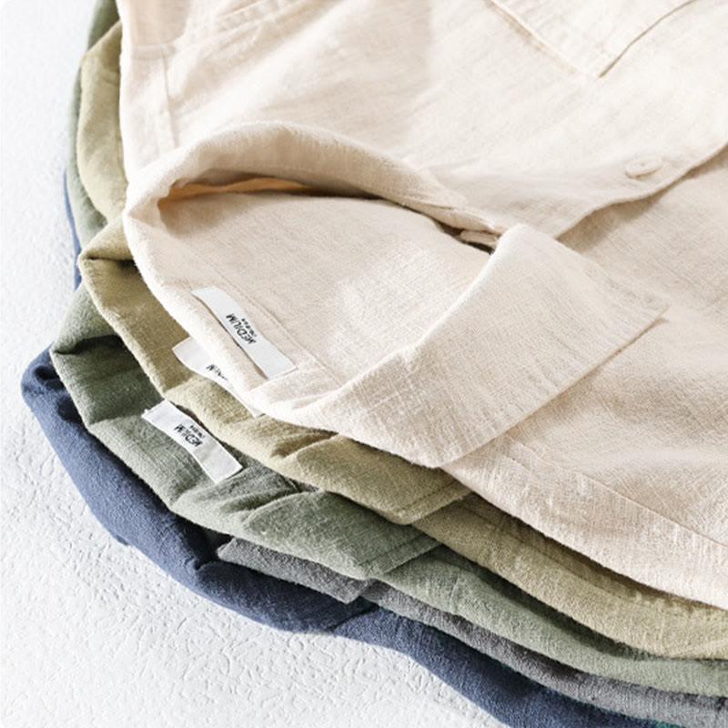 Tactile Cotton Linen Regular Fit Mindful Commute Shirt