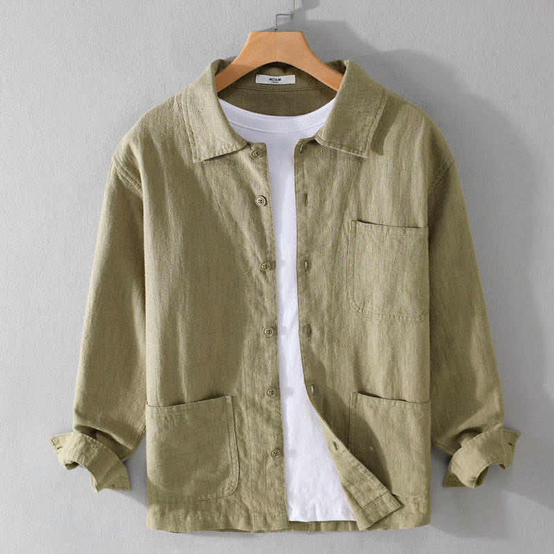 Tactile Cotton Linen Regular Fit Mindful Commute Shirt