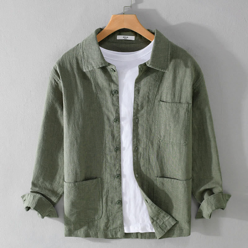 Tactile Cotton Linen Regular Fit Mindful Commute Shirt
