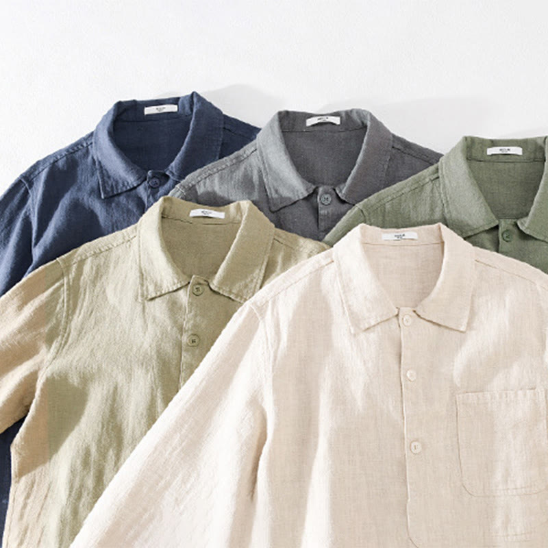 Tactile Cotton Linen Regular Fit Mindful Commute Shirt